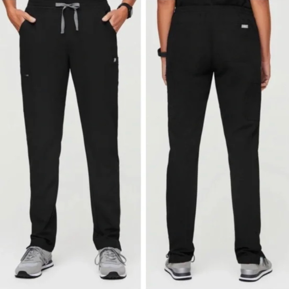 Figs Black Straight Leg Pants